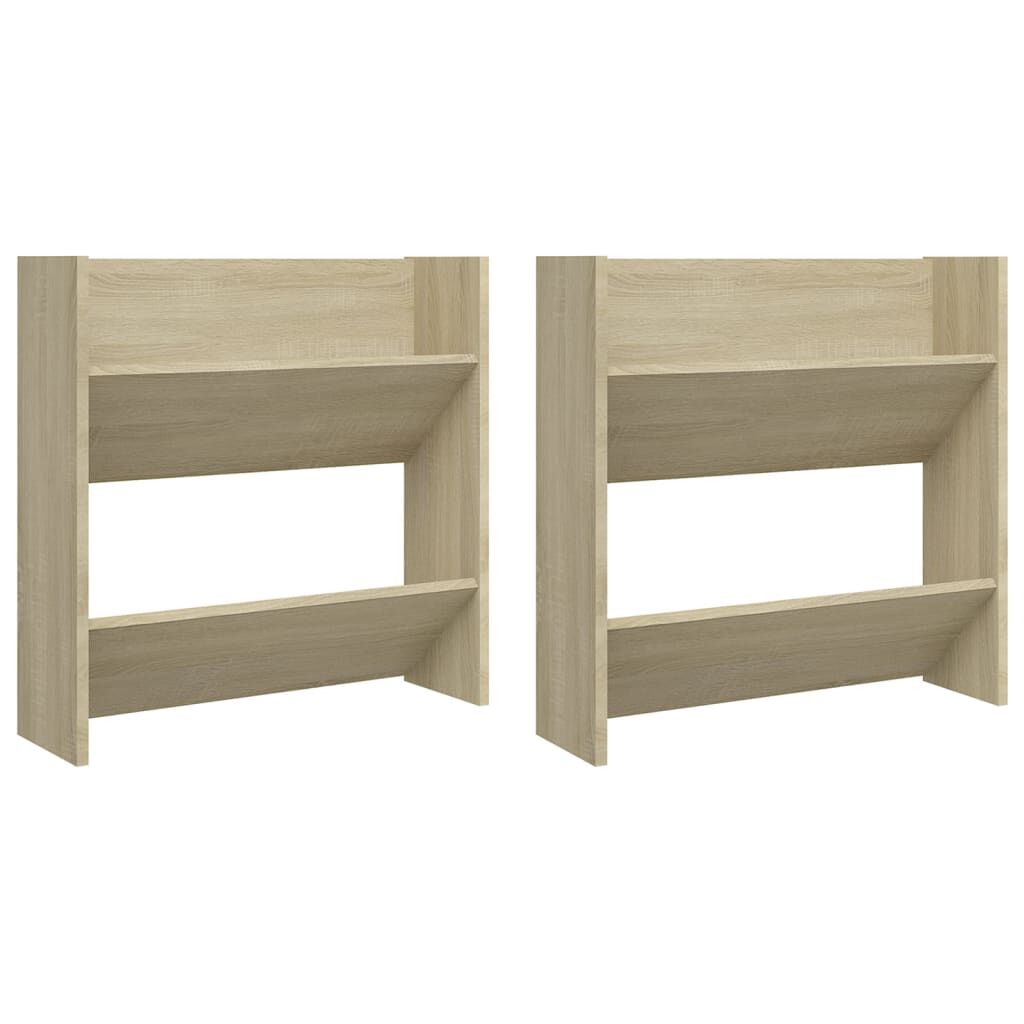 vidaXL Παπουτσοθήκες 2 τεμ. Sonoma Δρυς 60 x 18 x 60 εκ. Μοριοσανίδα