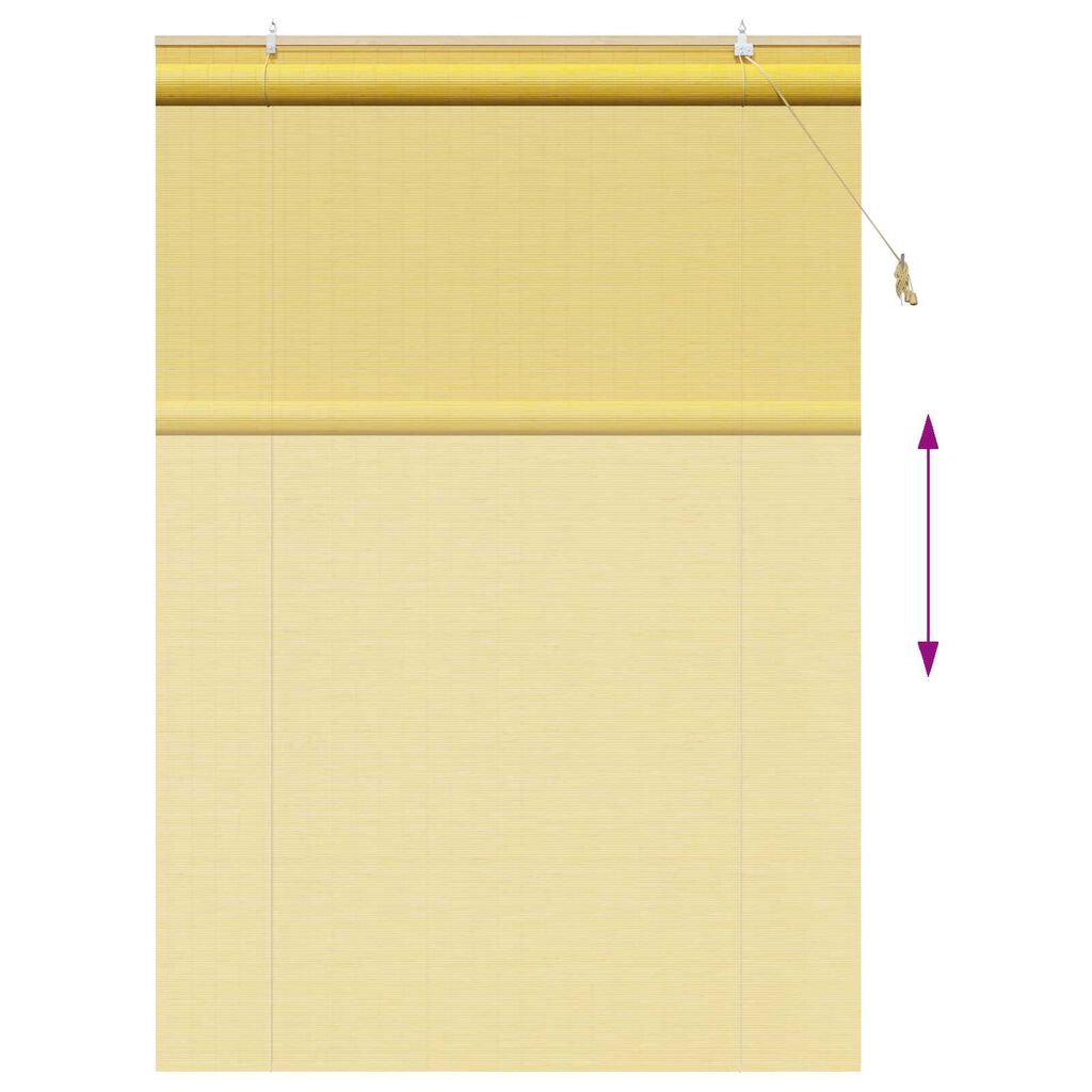 vidaXL Ρολά και Σκίες Παραθύρων Κίτρινο 140 x 220 cm Μπαμπού