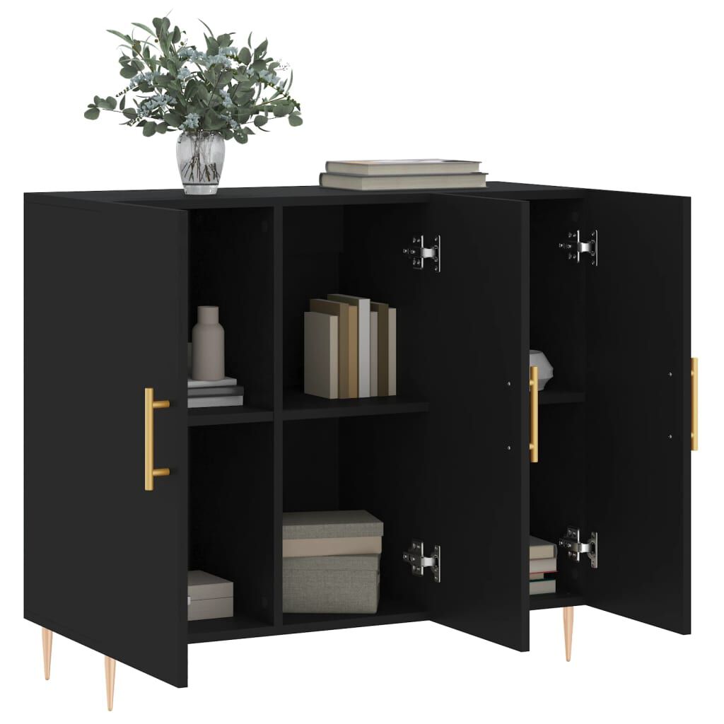vidaXL Ντουλάπι Μαύρο 90 x 34 x 80 εκ. από Επεξεργασμένο Ξύλο