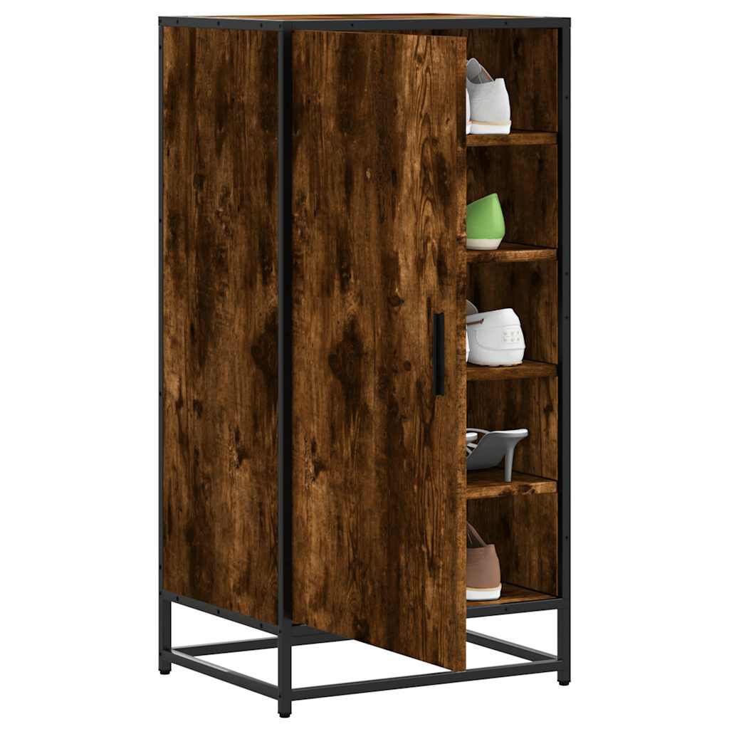 vidaXL Παπουτσοθήκη Καπνιστή Δρυς 48x38x97,5 εκ. Επεξεργασμένο Ξύλο