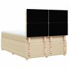 vidaXL Κρεβάτι Boxspring με Στρώμα Κρεμ 140x190 εκ. Υφασμάτινο