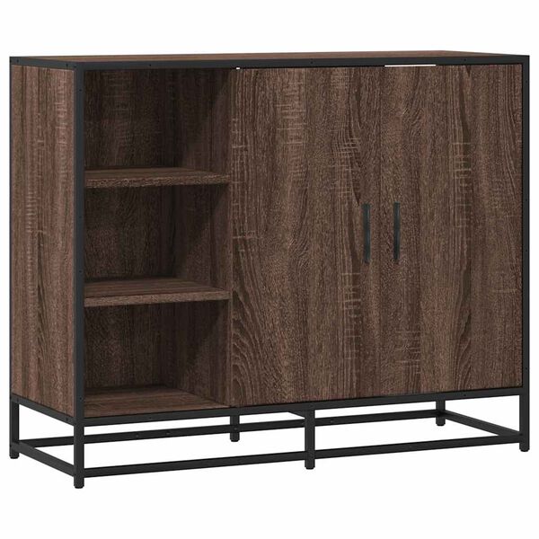 vidaXL Sideboard καφέ δρυς 92x35x76 cm Ξύλινο μηχανουργικό ξύλο
