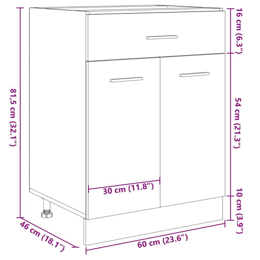 vidaXL Ντουλάπι με Συρτάρι Lyon Sonoma Δρυς 60x46x81,5 εκ. Επεξ. Ξύλο