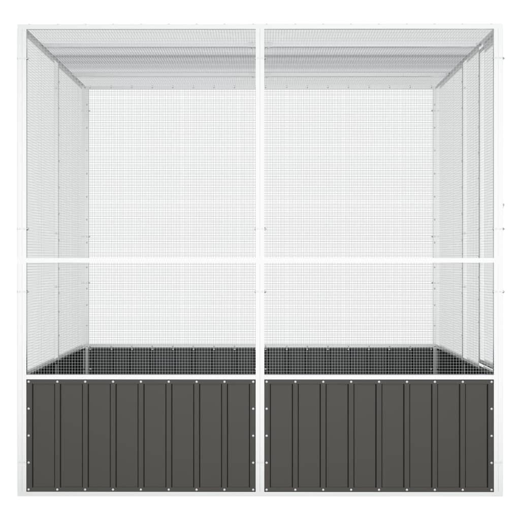 vidaXL Κλουβί Πουλιών Ανθρακί 213,5x217,5x211,5 εκ Γαλβανισμένο Χάλυβα