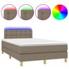 vidaXL Κρεβάτι Boxspring με Στρώμα & LED Taupe 120x190 εκ. Υφασμάτινο