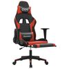 vidaXL Καρέκλα Gaming Μασάζ Υποπόδιο Μαύρο/Κόκκινο από Συνθετικό Δέρμα