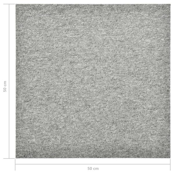 vidaXL Μοκέτα Πλακάκι 20 τεμ. Ανοιχτό Γκρι 5 μ² 50x50 εκ.