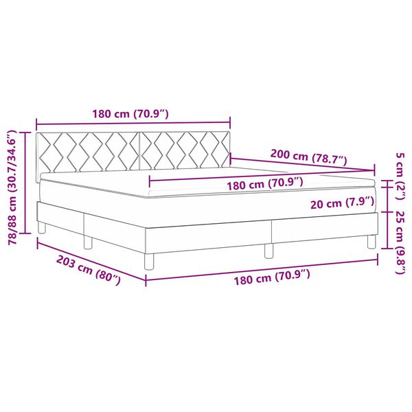 vidaXL Κρεβάτι Box Spring με Στρώμα Μαύρο Σούπερ Βασιλικό Βελούδο