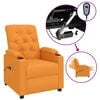 vidaXL Πολυθρόνα Μασάζ Ηλεκτρική Σκούρο Κίτρινο Υφασμάτινη