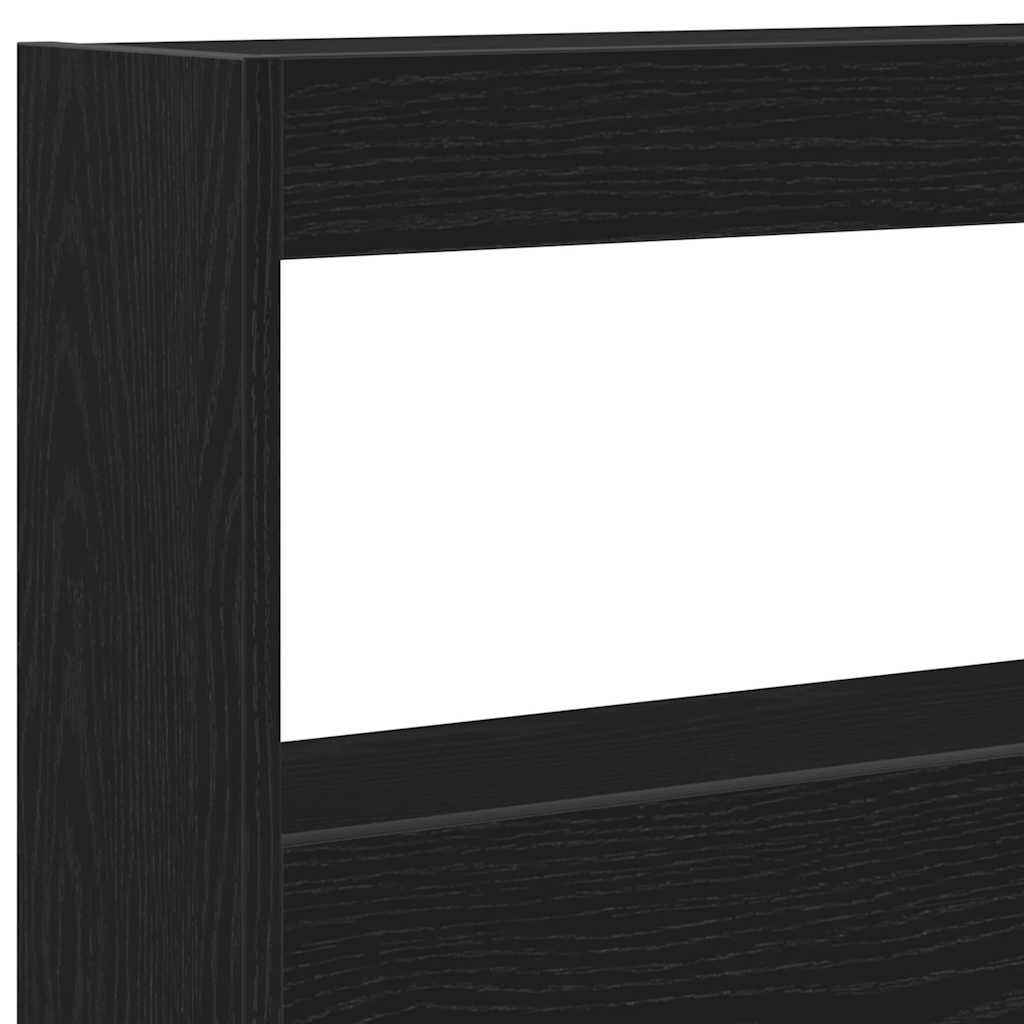 vidaXL Κεφαλάρι με Αποθηκευτικό Χώρο & LED Μαύρο Δρυς 160x17x102 εκ.