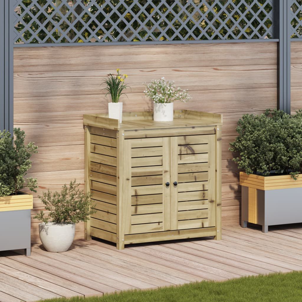 vidaXL Τραπέζι Κηπουρικής με Ράφια 82,5x50x86,5 εκ. Εμποτ. Ξύλο Πεύκου