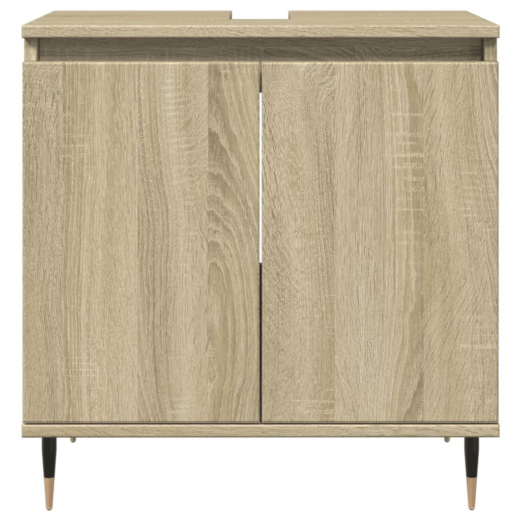 vidaXL Ντουλάπι Μπάνιου Sonoma Δρυς 58 x 33 x 60 εκ. από Επεξεργ. Ξύλο