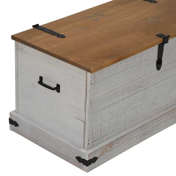 vidaXL Σεντούκι αποθήκευσης HALDEN Λευκό 91x48x47 cm Στερεό ξύλο πεύκο
