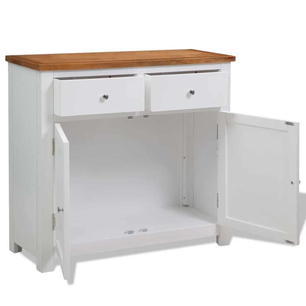 vidaXL Ντουλάπι / Ψηλός Μπουφές 90 x 33,5 x 83 εκ. Μασίφ Ξύλο Δρυός