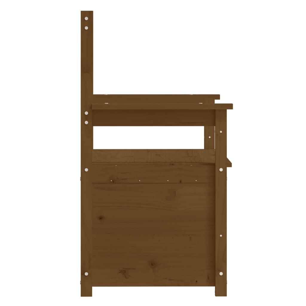 vidaXL Παγκάκι Μελί Καφέ 112,5 x 51,5 x 96,5 εκ. από Μασίφ Ξύλο Πεύκου