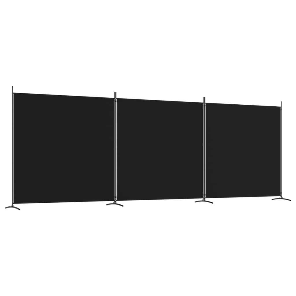 vidaXL Διαχωριστικό Δωματίου με 3 Πάνελ Μαύρο 525x180 εκ. από Ύφασμα