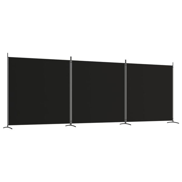 vidaXL Διαχωριστικό Δωματίου με 3 Πάνελ Μαύρο 525x180 εκ. από Ύφασμα