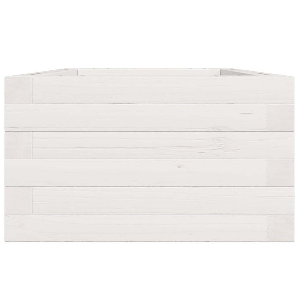 vidaXL Ζαρντινιέρα Κήπου Λευκή 40x40x23 εκ. από Μασίφ Ξύλο Πεύκου