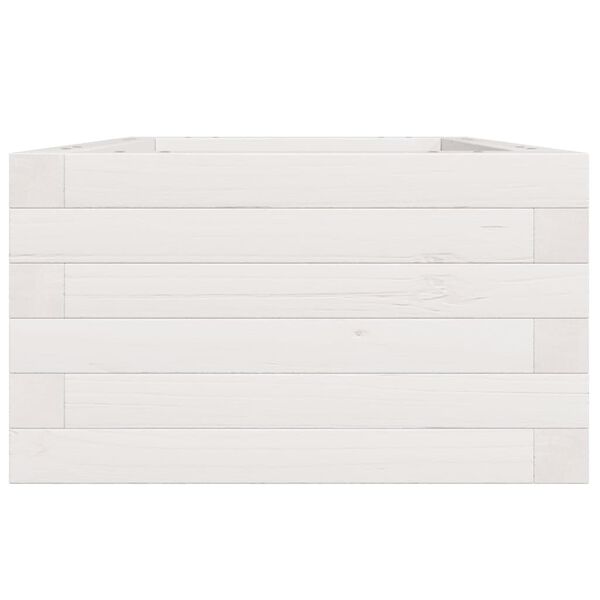 vidaXL Ζαρντινιέρα Κήπου Λευκή 40x40x23 εκ. από Μασίφ Ξύλο Πεύκου