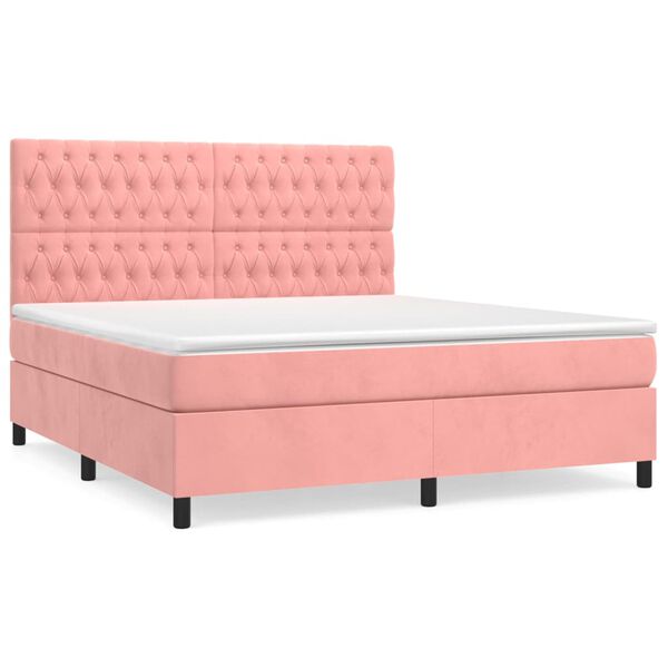 vidaXL &Kappa;&rho;&epsilon;&beta;ά&tau;&iota; Boxspring &mu;&epsilon; &Sigma;&tau;&rho;ώ&mu;&alpha; &Rho;&omicron;&zeta; 180x200 &epsilon;&kappa;. &Beta;&epsilon;&lambda;&omicron;ύ&delta;&iota;&nu;&omicron;