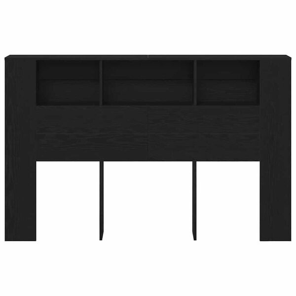 vidaXL Κρεβάτι με Κεφαλάρι Μαύρη δρυς 160 x 19 x 104.5 εκ.