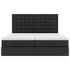 vidaXL Οθωμανικό κρεβάτι με στρώματα Μαύρο 200x200cm Faux Leather