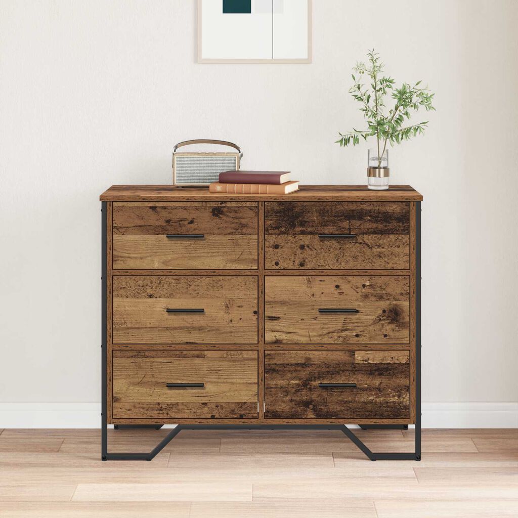 vidaXL Κουτί με Συρτάρια Παλιού Ξύλου 91x35.5x74.5 εκ Επεξεργασμένο Ξύλο
