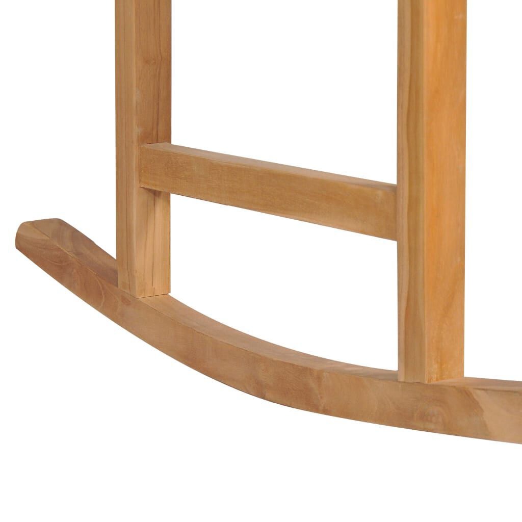 vidaXL Πολυθρόνα Κουνιστή από Μασίφ Ξύλο Teak με Taupe Μαξιλάρι