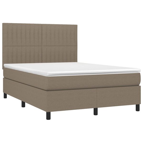 vidaXL &Kappa;&rho;&epsilon;&beta;ά&tau;&iota; Boxspring &mu;&epsilon; &Sigma;&tau;&rho;ώ&mu;&alpha; Taupe 140x200 &epsilon;&kappa;. &Upsilon;&phi;&alpha;&sigma;&mu;ά&tau;&iota;&nu;&omicron;