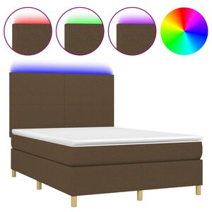 vidaXL &Kappa;&rho;&epsilon;&beta;ά&tau;&iota; Boxspring &mu;&epsilon; &Sigma;&tau;&rho;ώ&mu;&alpha; & LED &Sigma;&kappa;.&Kappa;&alpha;&phi;έ 140x200 &epsilon;&kappa; &Upsilon;&phi;&alpha;&sigma;&mu;ά&tau;&iota;&nu;&omicron;