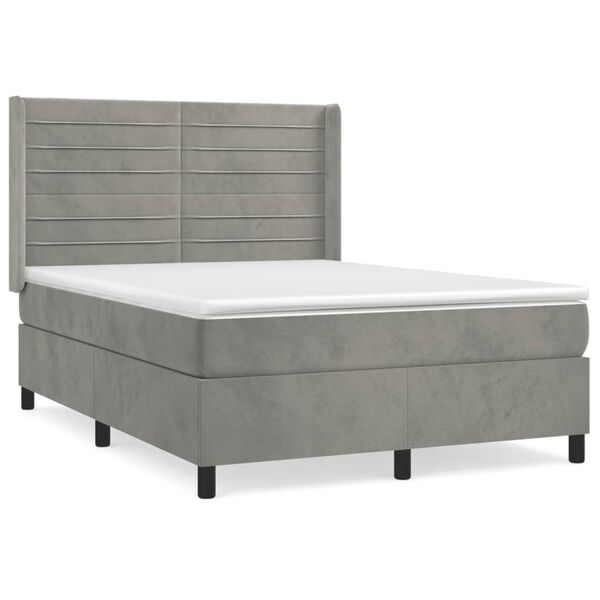 vidaXL &Kappa;&rho;&epsilon;&beta;ά&tau;&iota; Boxspring &mu;&epsilon; &Sigma;&tau;&rho;ώ&mu;&alpha; &Alpha;&nu;&omicron;&iota;&chi;&tau;ό &Gamma;&kappa;&rho;&iota; 140x200 &epsilon;&kappa;. &Beta;&epsilon;&lambda;&omicron;ύ&delta;&iota;&nu;&omicron;