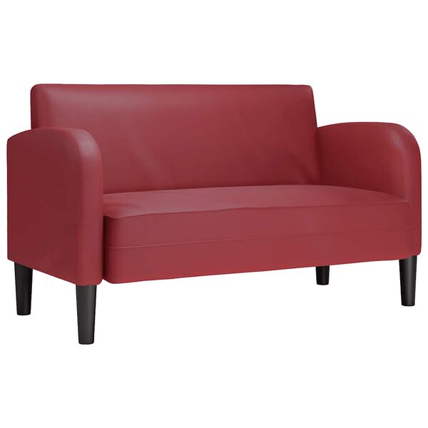 vidaXL Καναπές Loveseat Μπορντό 110 εκ. Συνθετικό δέρμα