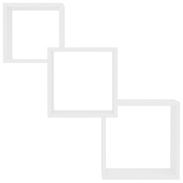 vidaXL Ράφια Κύβοι Τοίχου Λευκά 68x15x68 εκ. από Επεξεργασμένο Ξύλο