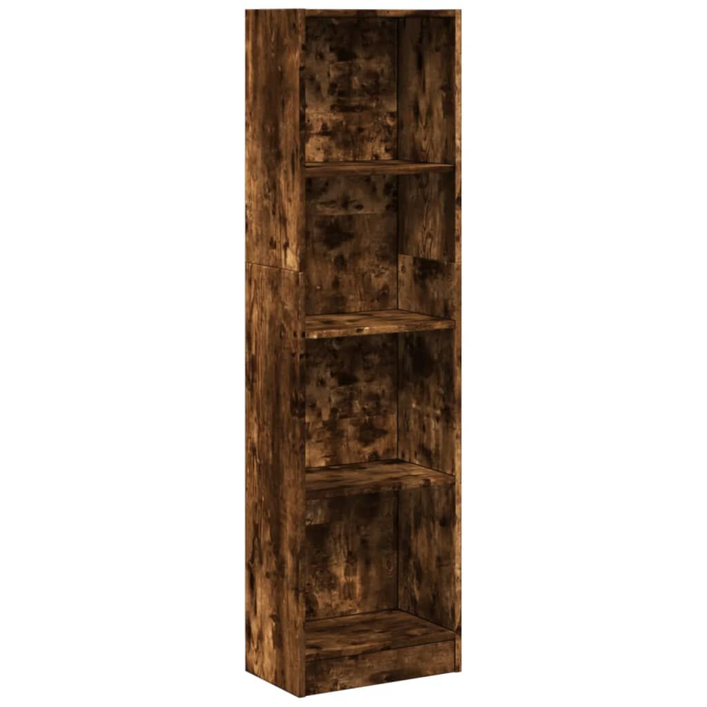 vidaXL Βιβλιοθήκη Καπνιστή Δρυς 40x24x143 εκ. από Επεξεργασμένο Ξύλο