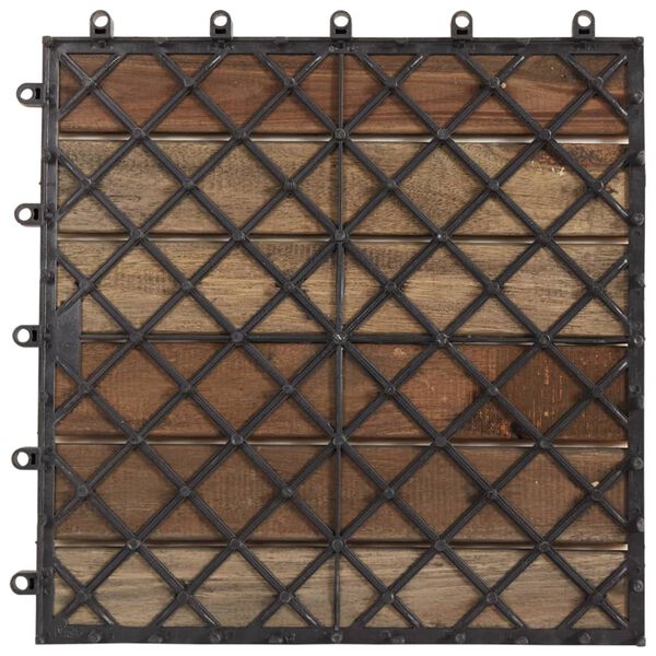 vidaXL Πλακάκια Deck 20 τεμ. Γκρι Πατίνα 30x30 εκ. Μασίφ Ξύλο Ακακίας
