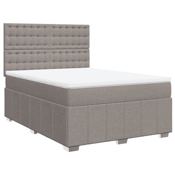 vidaXL &Kappa;&rho;&epsilon;&beta;ά&tau;&iota; Boxspring &mu;&epsilon; &Sigma;&tau;&rho;ώ&mu;&alpha; Taupe 140x190 &epsilon;&kappa;. &Upsilon;&phi;&alpha;&sigma;&mu;ά&tau;&iota;&nu;&omicron;