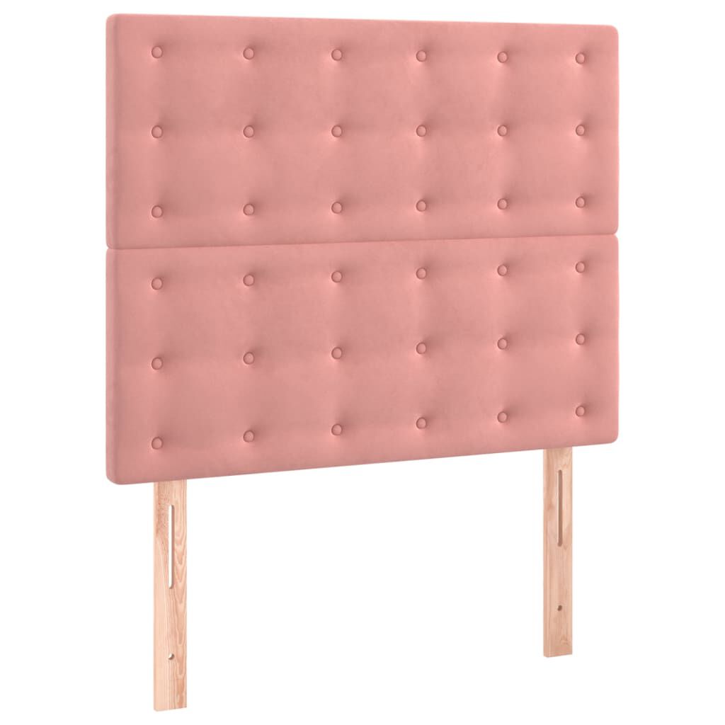 vidaXL Κρεβάτι Boxspring με Στρώμα Ροζ 80 x 200 εκ. Βελούδινο