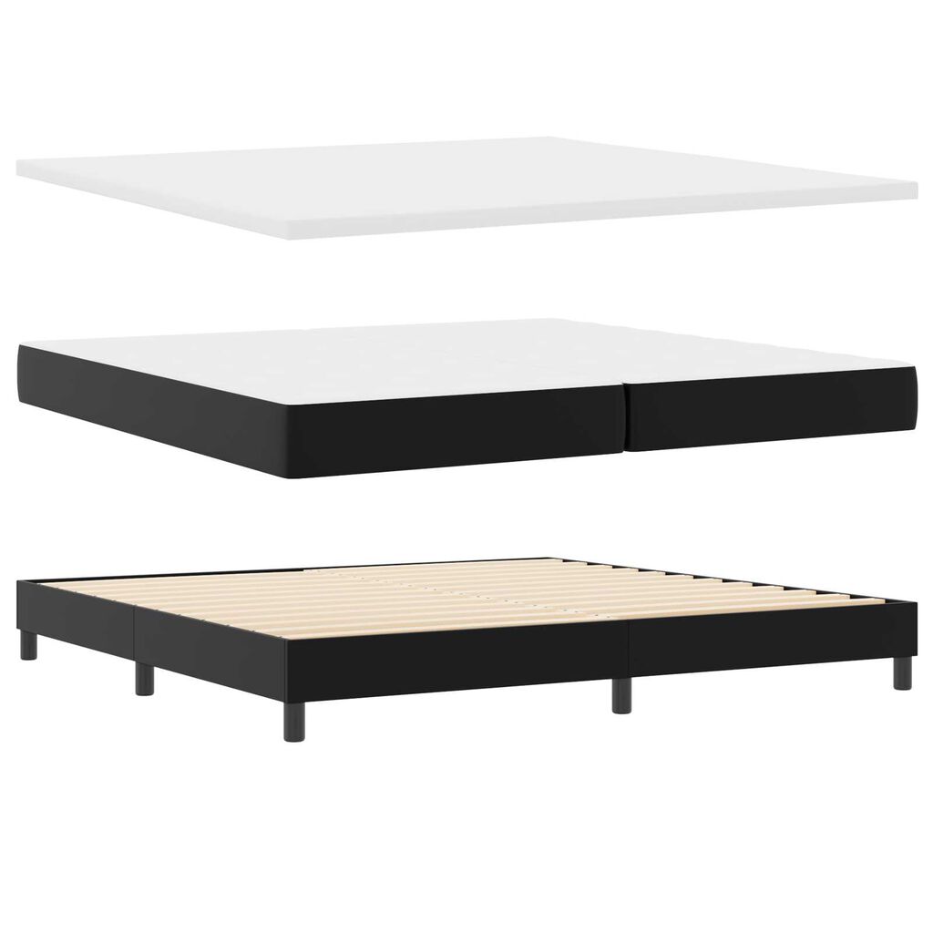 vidaXL Κρεβάτι με Στρώμα με στρώμα Μαύρο 200 x 200 cm Τεχνητό δέρμα