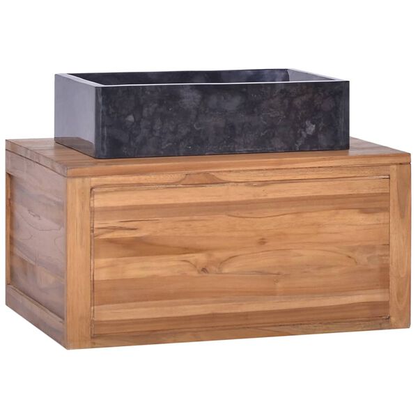 vidaXL Έπιπλο Μπάνιου/Νιπτήρα Επιτοίχιο 60x45x30 εκ. Μασίφ Ξύλο Teak