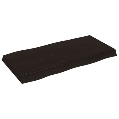 vidaXL Επιφ Τραπεζιού Αν Καφέ 80x40x(2-6)εκ. Ακατέργ. Μασίφ Ξύλο Δρυός
