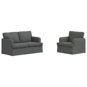 vidaXL &Sigma;&epsilon;&tau; &Kappa;&alpha;&nu;&alpha;&pi;έ 2 pcs &Sigma;&kappa;&omicron;ύ&rho;&omicron; &Gamma;&kappa;&rho;&iota; 144 x 80 x 85 &epsilon;&kappa; ύ&phi;&alpha;&sigma;&mu;&alpha;