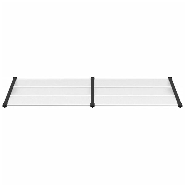 vidaXL Στέγαστρο Πόρτας Μαύρο & Διαφανές 239x90 εκ από Πολυκαρβονικό