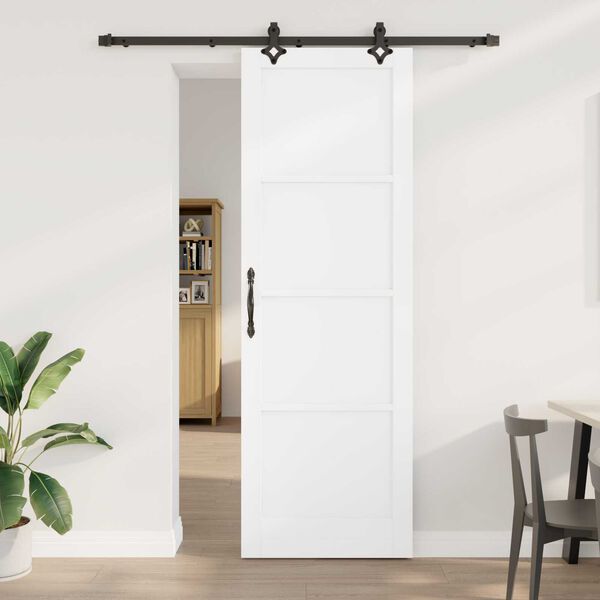 vidaXL Συρόμενη Πόρτα Λευκό και μαύρο 78 x 232 cm