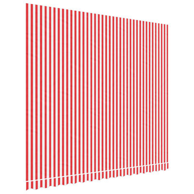 vidaXL Τεντόπανο Ανταλλακτικό Ριγέ Κόκκινο / Λευκό 4 x 3,5 μ.
