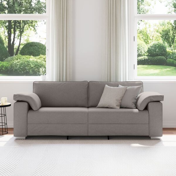 vidaXL Καναπές με μαξιλάρι Taupe 219 x 77 x 82 εκ ύφασμα