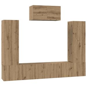 vidaXL &Sigma;&epsilon;&tau; &epsilon;&pi;ί&pi;&lambda;&omicron;&upsilon; &tau;&eta;&lambda;&epsilon;ό&rho;&alpha;&sigma;&eta;&sigmaf; 7 pcs Artisan Oak &Epsilon;&pi;&epsilon;&xi;&epsilon;&rho;&gamma;&alpha;&sigma;&mu;έ&nu;&omicron; &xi;ύ&lambda;&omicron;