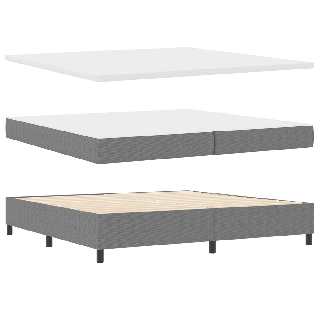vidaXL Κρεβάτι με Ελατήριο και Στρώμα Light Grey 200x200 εκ Ύφασμα Βελούδου
