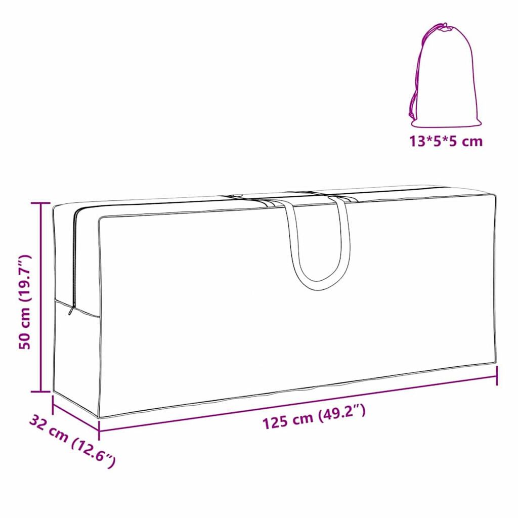 vidaXL Κάλυμμα Επίπλων Εξωτερικού Χώρου 125 x 32 x 50 εκ.