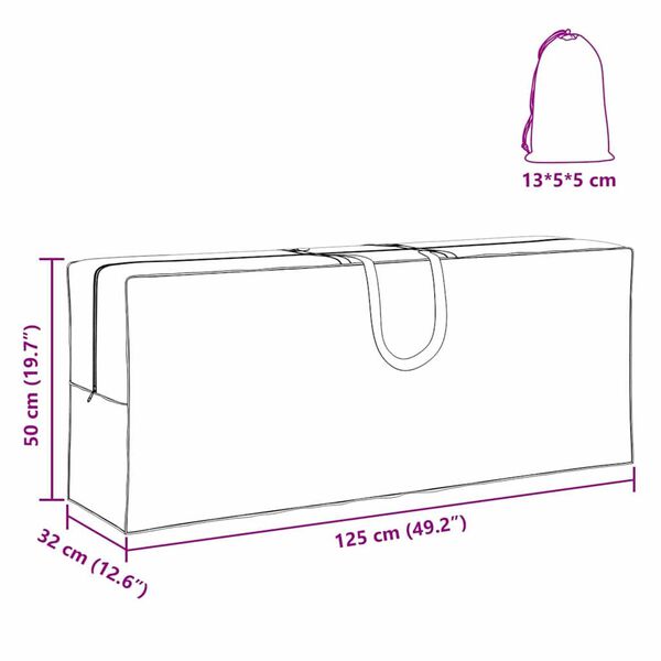 vidaXL Κάλυμμα Επίπλων Εξωτερικού Χώρου 125 x 32 x 50 εκ.
