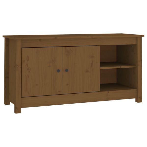 vidaXL Έπιπλο Τηλεόρασης Μελί Καφέ 103x36,5x52εκ από Μασίφ Ξύλο Πεύκου